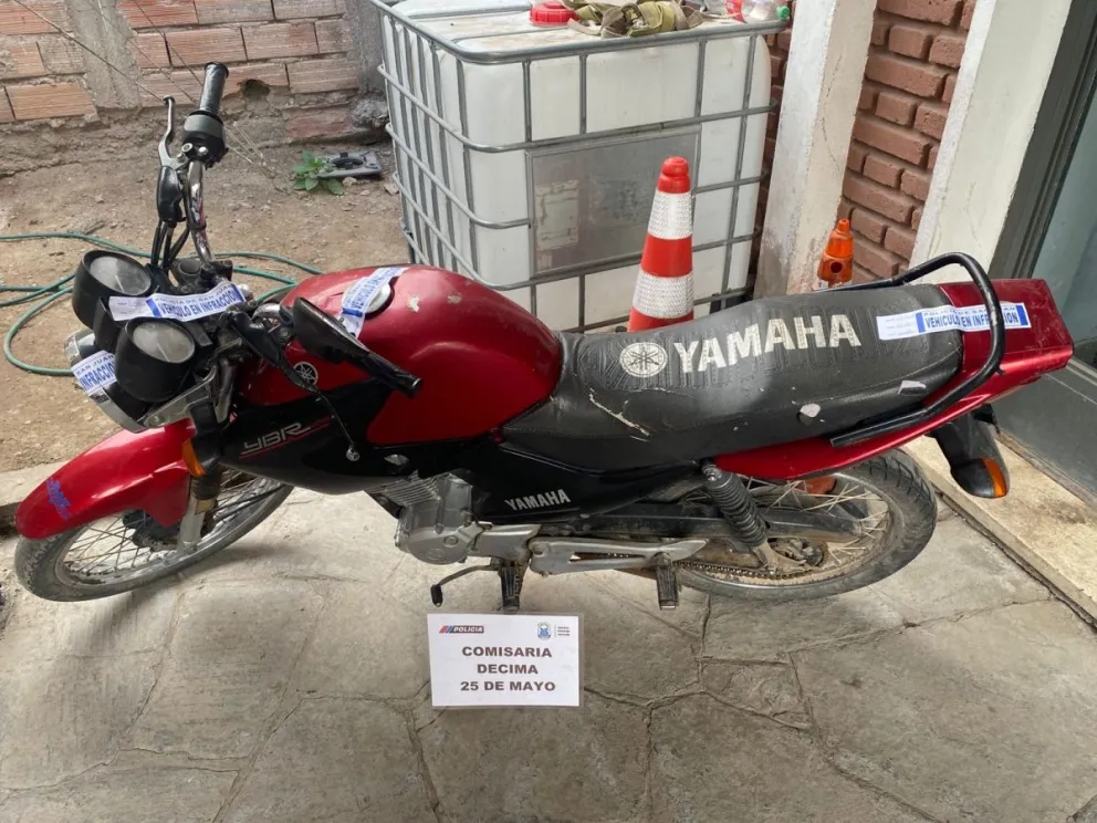 R (1) Recuperaron en 25 de Mayo una moto que había sido robada en Mendoza